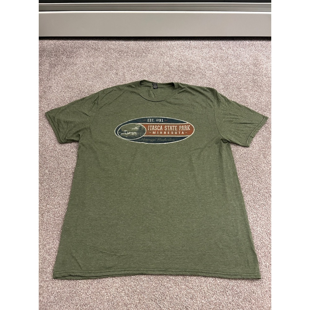 Anvil Itasca State Park T-Shirt Mens XL Green Excellent Minnesota Graphic Tee - Picture 1 of 6